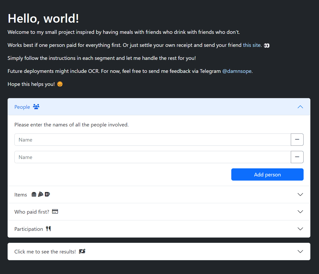 Receipt Calculator